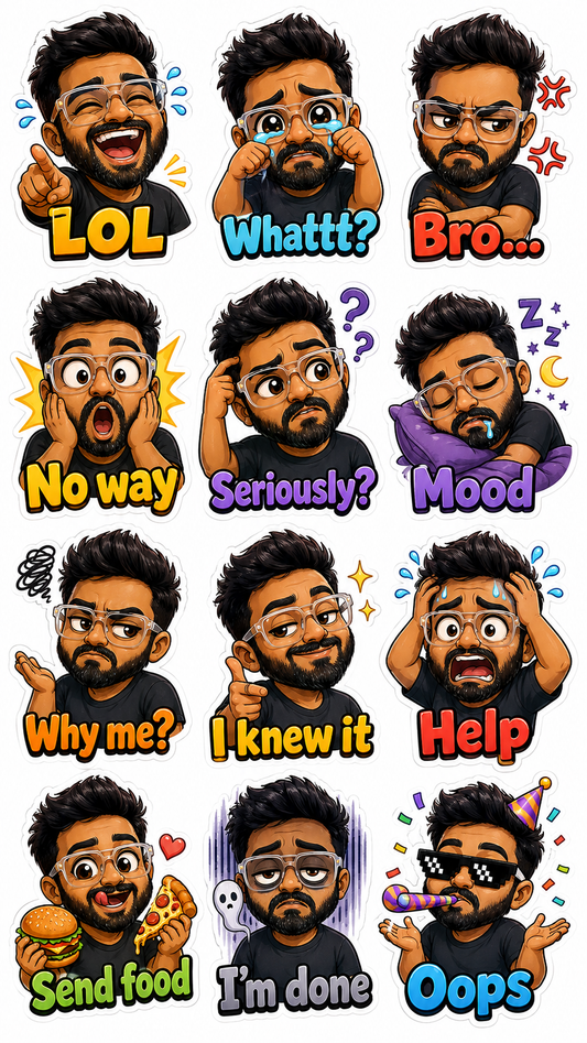 Custom Chibi Sticker Pack – Turn Your Favourite Face into Art